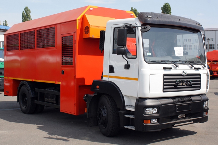 Comfortable Wagon trucks on the basis of the KrAZ-5401H2 chassis for Poltava Mining and Processing Plant