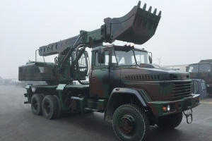 UDS-114 Telescopic Boom Excavators Based on KrAZ Off-Road Chassis